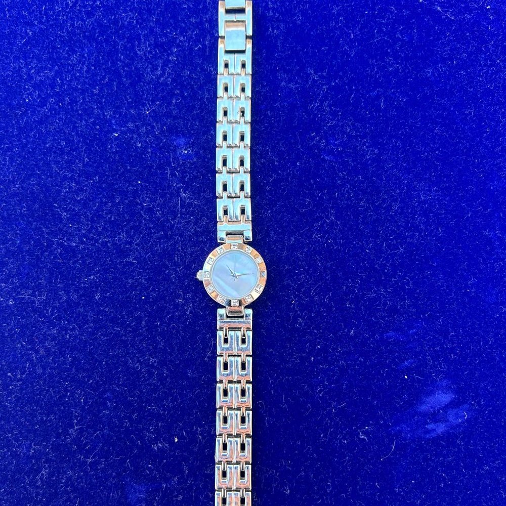 Small Vintage Silver Watch w/ Abalone Face